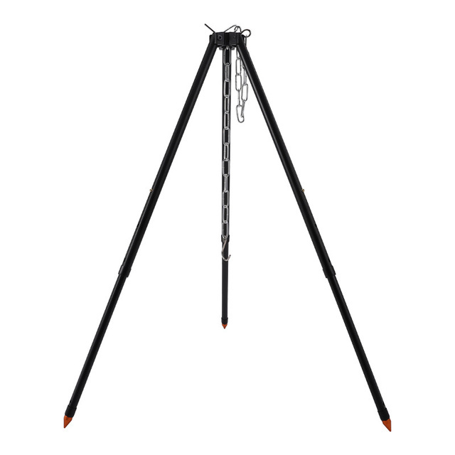 Portable Camping Bonfire Tripod-Thickened Aluminum Alloy Hanging Pot Stand 3-Speed Height Adjustable Picnic Cooking Rack All