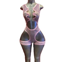 ELITES Wholesale Factory Crystal Performance Dancewear Exotic One Piece Exotic Wholesale Stripper Outfits