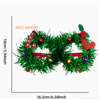 Lunettes de Noël style couronne pour adultes et enfants, décorations de fête, montures à rayures colorées, décorations de Noël