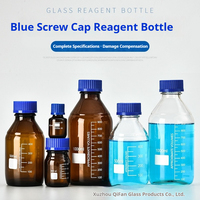 Bouteilles de Réactifs en Verre Brun Graduées Sérigraphiées en Gros avec Bouchon à Vis pour Stockage en Laboratoire 100ml/250ml/500ml/1000ml Emballage Marque QF