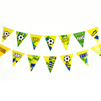 Guirlande de fleurs en papier festive, éléments de football, bannière triangulaire, drapeau avec couleur personnalisée et accessoires de suspension de haute qualité
