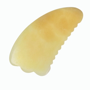 Outil de massage en jade jaune naturel en forme de corne, personnalisable - Product Image 6