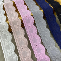 2.8cm dua sisi pola bunga Lolita renda aksesoris rambut Trim 100% kain katun murni untuk bahan Sofa atau pakaian