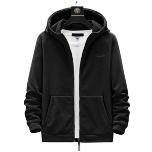 Fabricants de vêtements personnalisés hiver à la mode simple couleur unie cardigan manteau à manches longues sweat à capuche pour les femmes - Product Image 2