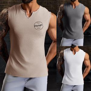 Camiseta sin mangas de gimnasio deportiva personalizada para hombre, Camiseta ajustada con serigrafía, ropa deportiva suave, camiseta cortada sin mangas de verano - Product Image 5