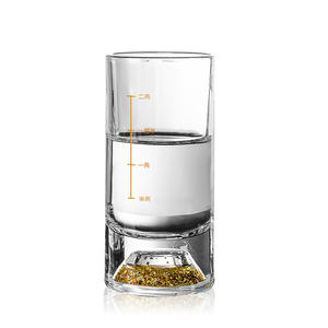 Taza de cristal de hoja de oro en forma de gota, vaso de vodka transparente, licor, vaso de vino, vaso de chupito de copa de alta gama - Product Image 2