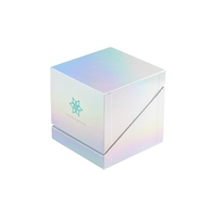 Caja de Regalo Personalizada para Cosméticos de Lujo, Papel Holográfico Láser, Cartón Rígido, Embalaje de Perfume Tipo Concha, Crema Facial con Relieve