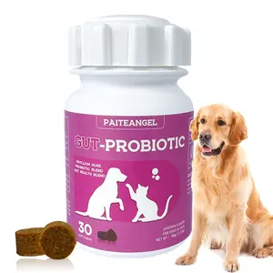 Oem & Odmペット栄養サプリメントN-ひずみ腸健康ブレンド呼吸器敏感胃猫と犬のためのペットプロバイオティクス