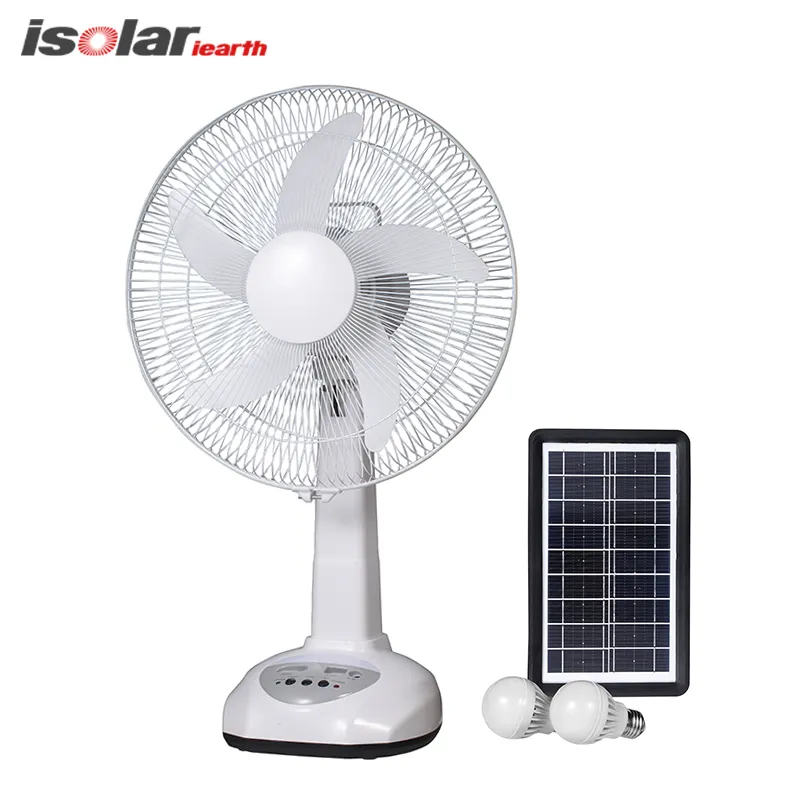 Solar Electric Rechargeable Power Table Fan Portable Solar Panel Energy Fan Southeast Asia Trending Products 2022 AC DC 14 Inch