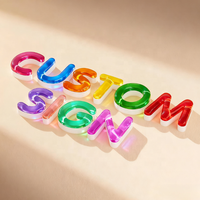 Décoration murale illuminée de lettres LED en acrylique 3D personnalisées pour boutiques, lieux de fête, studios d'art et devantures de magasins