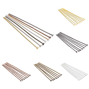 Accessoires de bijouterie, épingles à tête plate en métal de 15 mm à 60 mm pour la fabrication de boucles d'oreilles, alliage plaqué argent et or, épingles en T - Product Image 5