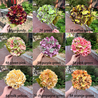 Herbstfarbene 3D-Gedruckte Künstliche Blume Realistische Hortensie Hochzeitsdekoration Blume Großhandel