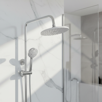 Robinet de Douche Mural Moderne Poli et Durable avec Jet Pluie Doux, Cartouche en Laiton, Mitigeur Eau Chaude et Froide pour Hôtels et Villas