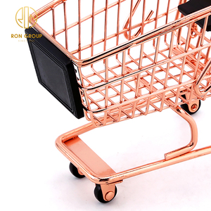 Groothandel Restaurant Keuken Mini Supermarkt Trolley Winkelwagen Staal Goud Frieten Mand Metalen Snacks Trolley - Product Image 5