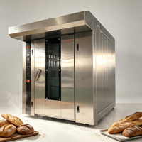 Four rotatif à 64/32 plateaux, prix compétitif, gaz/électrique, grand four rotatif de boulangerie à chariot pour la cuisson du pain, four industriel de boulangerie à vendre