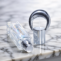 Artículos Decorativos con Logotipo Personalizable, Botellas de Perfume Cuadradas de Vidrio Vacías de 10 ml, 20 ml, 30 ml, Mini Botellas de Perfume de Bolsillo con Tapa Metálica para Llavero