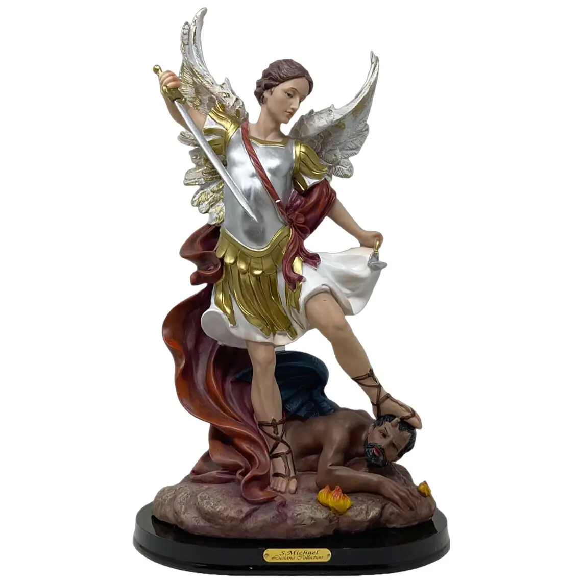 Top Grace Saint Michael arcangelo 18 pollici figurina artigianale in resina con intricati dettagli decorazioni per la casa