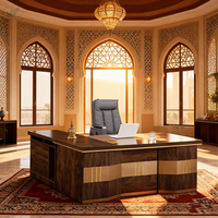 Bureau de direction multifonctionnel de conception arabe en MDF épaissi avec plateau imitation bois et compartiment à câbles ultra-plat pour la vente en gros