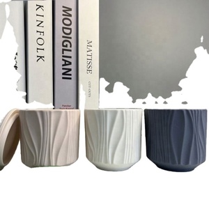 Custom Wholesale Modern Embossed Logo 6oz Ceramic <b>Candle</b> Jars Holder in <b>Bulk</b> Luxury <b>Candle</b> Vessels - Product Image 6