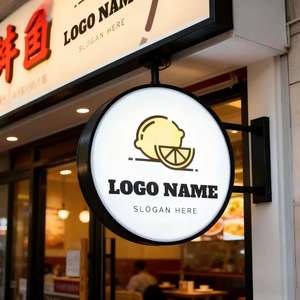 Enseigne en acrylique lumineuse personnalisée à haute luminosité, enseigne suspendue en acier pour restaurant, café, logo, boîte à lumière LED, enseigne commerciale pour la publicité - Product Image 2