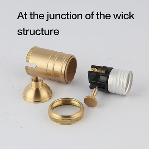 Portalámparas Retro Edison E27 <span class=keywords><strong>Boca</strong></span> de tornillo Tapa de lámpara de cobre Interruptor de lámpara de mesa Dos anillos - Product Image 4