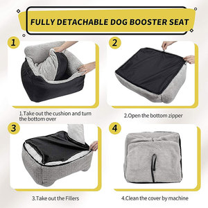 Portable voiture transporteur pour animaux de compagnie détachable chien <span class=keywords><strong>rehausseur</strong></span> siège voyage et lavable siège auto doux Polyester pour petits chiens - Product Image 4