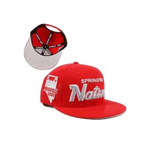 OEM 3D Embroidery Flat Brim 6 Panel Red Sports Fitted Label For Baseball Hat Custom New Designer Era Snapback Caps Original