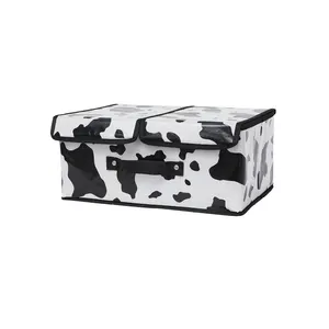 Venda quente pequena caixa de armazenamento com duas tampas cozinha caixa de armazenamento titular tecido para mesa e carro roupas armazenamento organizador