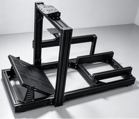 Cockpit de simulation de course en profilé aluminium 4080 personnalisé pour la vente en gros, cadre de simulateur de course réglable, pédalier et volant à entraînement direct OEM