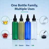 Bouteilles rondes en plastique vert Bullet Cosmo 120 ml, flacons d'huile à étiquette privée, distributeurs à bec verseur Yorker