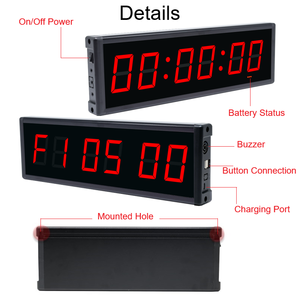 Reloj de Pared Digital LED Portátil GANXIN de 2.3 Pulgadas, Temporizador de Intervalos Multifuncional para Gimnasio y Fitness con Control Remoto y Botón - Product Image 4