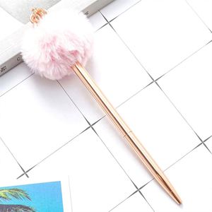 Fluffy Metal Crown Pom Ballpoint <b>Pen</b> - Durable Office Gift for Promotions - Product Image 5
