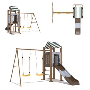 Balançoire en plastique en gros commerciale ensemble de jeu pour enfants en plein air bébé balançoires de jardin jouet aire de jeux pour tout-petits équipement de plein air - Product Image 4