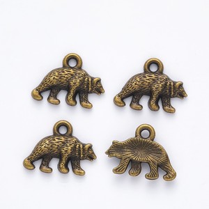 <span class=keywords><strong>Pendentif</strong></span> en alliage de zinc Ours grizzly marchant, finition argent antique, thème animalier, pour souvenir de camping et artisanat - Product Image 4
