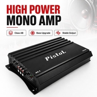 Amplificateur de voiture 4 canaux haute puissance PISTOL KW-45.1 3000W Classe AB avec filtre passe-bas pour basses améliorées et contrôle de niveau à distance