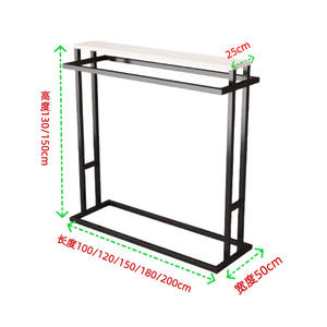 Étagère de présentation pour magasin de vêtements et de meubles, double rangée, étagère centrale, double barre latérale, porte-manteau pour hommes et femmes - Product Image 6