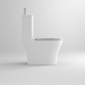 Toilet Keramik Satu Bagian Model Tornado Washdown Bulat untuk Kamar Mandi Timur Tengah, Dilengkapi Wastafel dan Keran, GOSE 3042D - Product Image 3