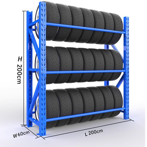 Có thể điều chỉnh 3-Tier Heavy-Duty thép <span class=keywords><strong>rack</strong></span> hiển thị bolt-miễn phí xe lốp lưu trữ giá đưa đón giá nhà để xe kệ cho kho sử dụng - Product Image 2