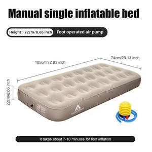 Taşınabilir dış mekan mobilyası tek boyutu şişme yatak PVC akın su geçirmez hava yatağı kamp seyahat - Product Image 5