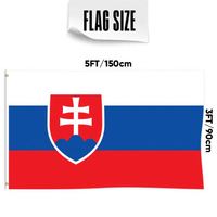 Drapeau de la Slovaquie personnalisé imprimé 3x5 pieds, simple face, en polyester durable avec toucher soyeux, pour affichage automobile et bannières nationales