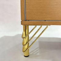 Nouveau style Pieds de meubles en fer robustes en forme de T de 10 cm pour salon, pieds de table, pieds de meuble de rangement, pieds de canapé chromés, pieds de meubles en métal doré