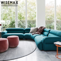 WISEMAX FURNITURE Ensemble de canapés en tissu velours pour salon, canapé modulaire en forme de L, canapé sectionnel moderne de grande taille, 7 places