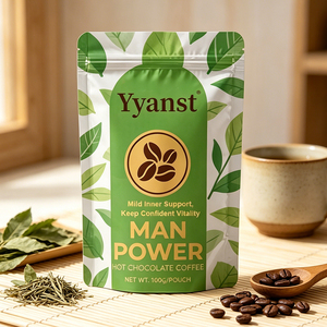 Man Power Chocolate Caliente con Café, Fórmula Suave para el Cuidado Interior, Granos de Cacao 100g, Bebida Energética Diaria para el Bienestar Masculino, OEM, Marca Privada - Product Image 6