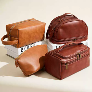 Bolsa de Maquillaje PEIQUAN de Gran Capacidad, Estilo Vintage, en Cuero PU, Multifuncional, Portátil, Organizador de Artículos de Aseo para Viaje - Product Image 1