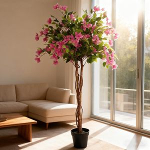5 chân nhân tạo bougainvillea cây 1 cái với hoa trong nồi Nhựa, cảm ứng thực Faux nở nhà máy cho trong nhà ngoài trời nhà của - Product Image 4