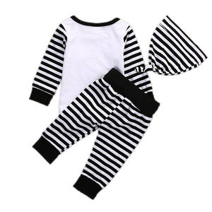 2019 nuovo commercio all'ingrosso di vendita caldo manica lunga girocollo a righe tshirt pant cappello africano del bambino 3 pezzi <span class=keywords><strong>12</strong></span> <span class=keywords><strong>mesi</strong></span> di età <span class=keywords><strong>vestiti</strong></span> del ragazzo - Product Image 2