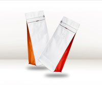 Sacs à café à fond plat en aluminium avec fermeture éclair, impression personnalisée, haute qualité, thermoscellables, en plastique Mylar, finition mate