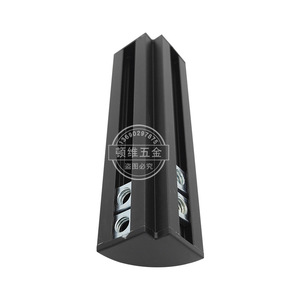 Connecteur d'angle en alliage d'aluminium noir, accessoire de quincaillerie pour meubles, design moderne et simple, durable - Product Image 2