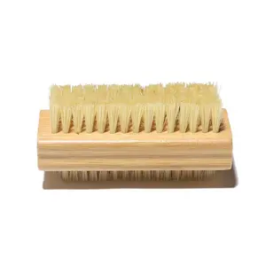 Sisal de madera natural para limpieza de uñas, cepillo de bambú para dedos y uñas