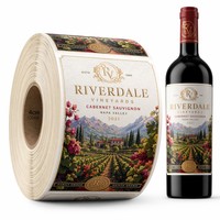 Étiquettes en vinyle personnalisées résistantes aux UV, aux rayures et à l'eau, autocollantes, découpées, pour emballages de vin et de parfum